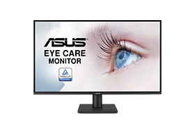 ASUS 27-inch VA27AQ 1440P Eye Care Monitor - IPS, 2K QHD (2560 x 1440), 99% sRGB, Frameless, HDMI, DisplayPort, VGA, 1ms, Speakers, Low Blue Light