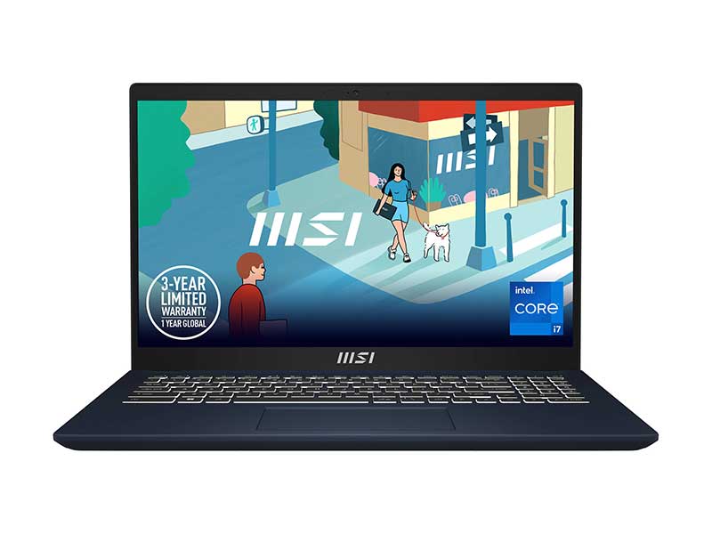 MSI Modern 15 B12MO-876KH - Star Blue 15.6-inch FHD-Core i5-1235U-8GB DDR4-512GB PCIe-Iris Xe-1.7kg-Win11h-LAMSI-306