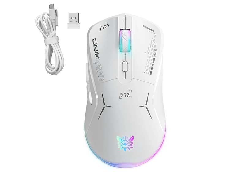 Mouse Gaming ONIKUMA CW917 RGB Dual Mode Wired + 2.4Ghz Wireless (Black/White)