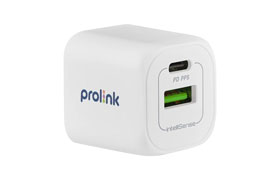 PROLiNK® GT-22003 2Port 20W GaN Wall Charger/1x USB-A QC3.0/ 1x USB-C PD	