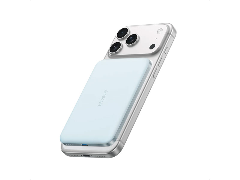 Power Bank Anker Nano MagGo, Slim A1115P31 5000mAh Wireless Charger 15W (Ice leak Blue)
