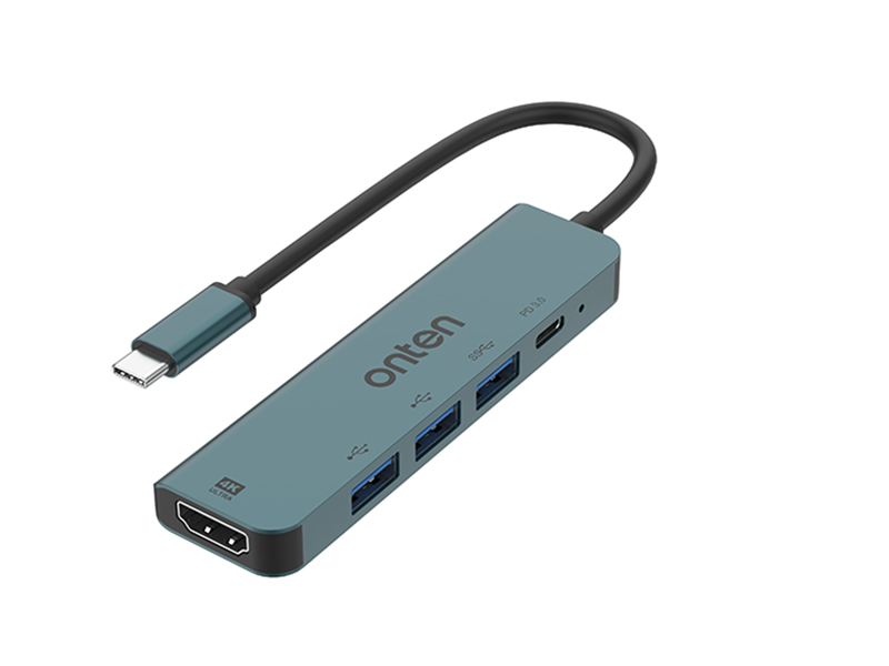 ONTEN Adapter (OTN-UC905S) Type C To 5 in 1 HDMI 4K