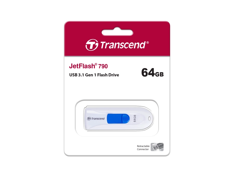 USB Flash Drive Transcend JetFlash 790W 64GB TS64GJF790W USB3.1 (White)