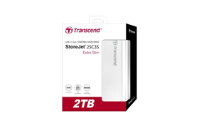External HDD StoreJet 2.5 2TB Slim TS2TSJ25C3S Transcend Aluminum alloy, USB type-C and Type-A