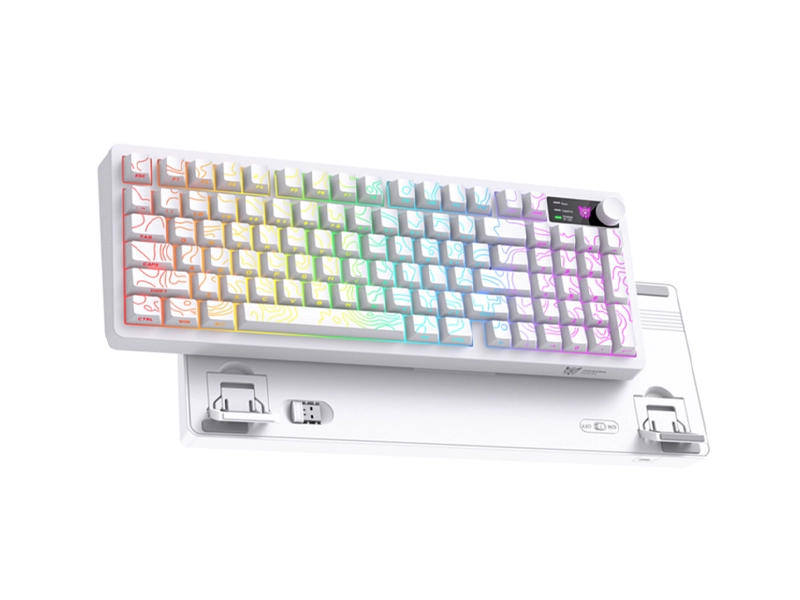 ONIKUMA MT902 Tri-Mode 95-Key Wireless Gaming Keyboard 2.4GHz Bluetooth (White)