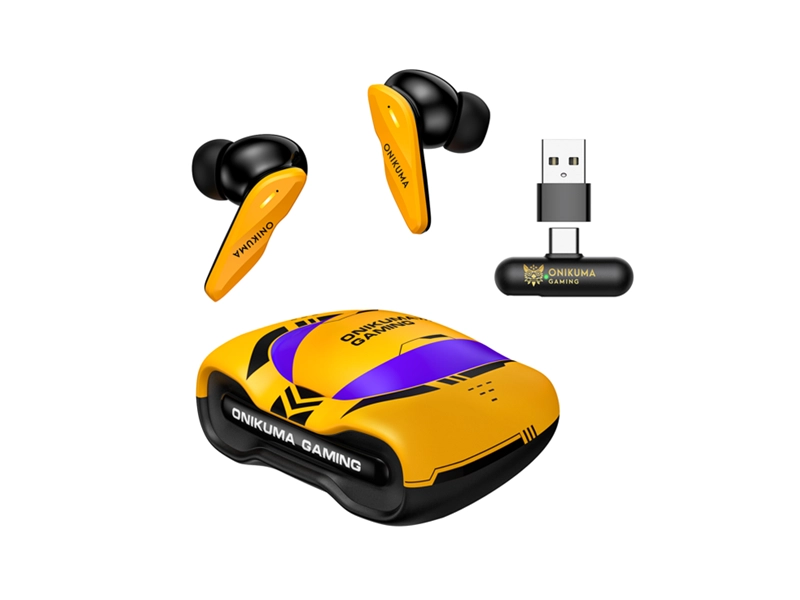 ONIKUMA TX616 Ultra-low Latency ENC 2.4GHz Wireless Earphones (Yellow)
