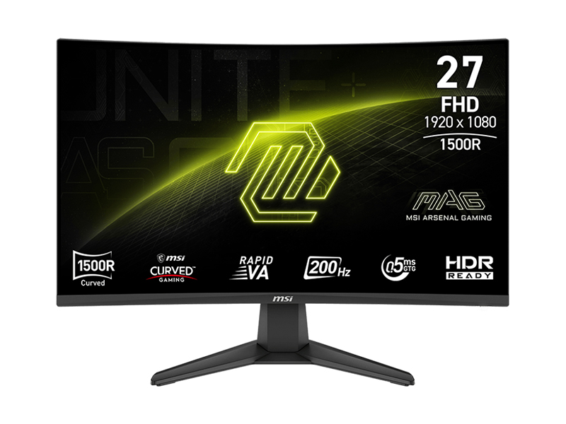 MSI MAG 276CF E20  27-inch (1920 x 1080) FHD, Rapid VA-200Hz-0.5ms-HDMI 2x Port, 1x DP
