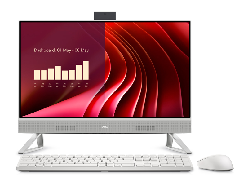 Dell 24 AIO EC24250 White 23.8-inch FHD-Core7-150U-16GB DDR5-512GB-Intel Graphics-Keyboard-Mouse-IO Port-5.49 kg-Win11H-DEDEL-325